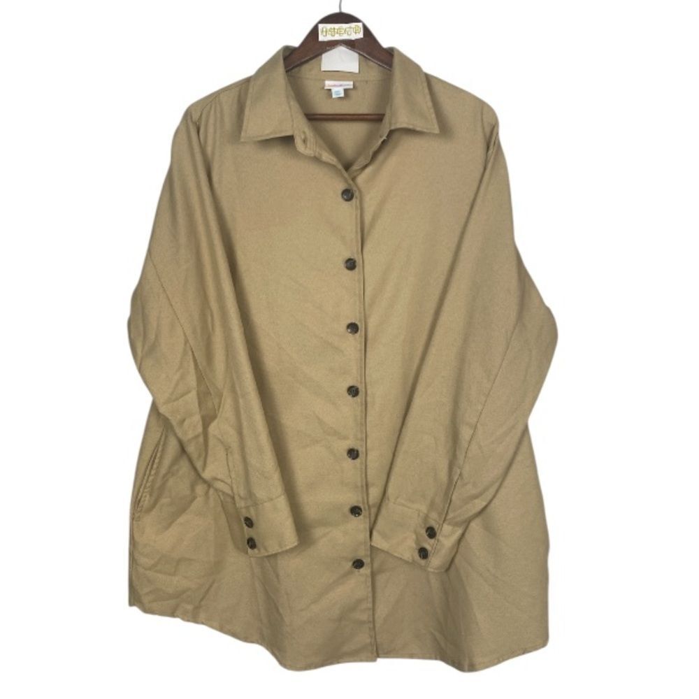 Lula Roe Classic Tan Button-Up Shirt / Wms 2XL